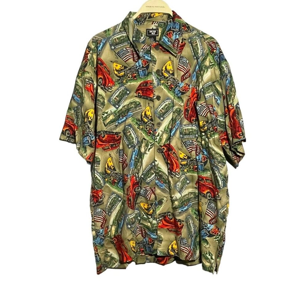 Vintage Junction West Hawaiian Button Shirt Postman Men Sz L Us Parcel Post Mail